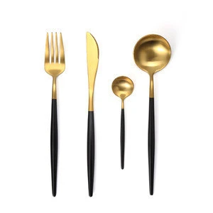 6 Pieces Dinnerware Set Customized Logo Stainless Steel Metal Luxury Fork Spoon Cutlery Set With Gift Box