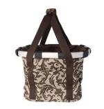 600D polyester alimunum frame foldable removable bicycle basket with lid