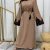 6371#Sliver Lace On Sleeve Plain And Simple Closed Loose Abaya With Wide Sleeves Abaya Maxi Dress