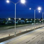 6m Polygon Solar Street Light Pole -hot dip galvanized lamp post, lamp column