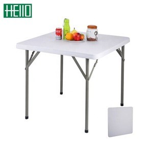 86cm plastic blow molded HDPE square dining table easy carry folding tables restaurant square