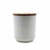 8oz 12oz 16oz hot sale matte white glass candle jarwith wood lid cheap candle holder with low moq