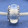925 Sterling Silver Vintage Magic Color White Glaze Murano Glass Bead For European Jewelry Charm Bracelets