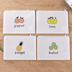 Buy A4 File Bag Transparent Students Cute Cartoon Zipper Bag Large ...