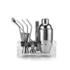 acrylic basement classic Europe style 13 pieces stainless steel cocktail shaker bar set