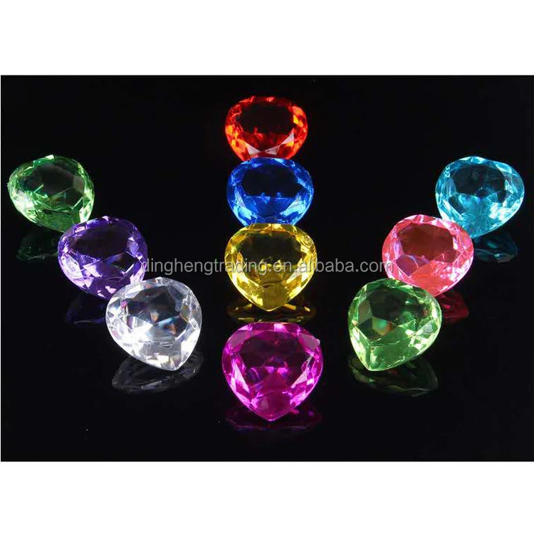 Acrylic Crystals Diamond  Heart Gems Colored Stones for Vase Fillers, Table Scatter,  Wedding decoration