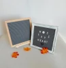 Advertising Board 10*10inch Oak Frame Grey Felt Letter Board with 340 Letter with Stand and Metal