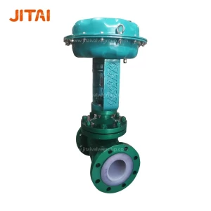 Air Actuated PTFE Lining Single Seated Control Valve for Acid Regulation