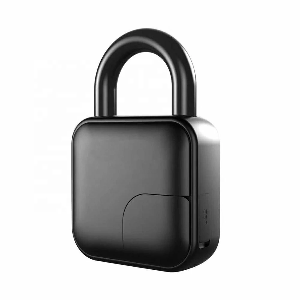 AJF Fingerprint Lock Secure Safety Padlock Smartlock Anti Theft Lock Home USB Charging Outdoor Waterproof 86x53x24mm 