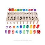 Amazon Hot Sale Combination of Numbers and patterns three in one wood children wooden toys