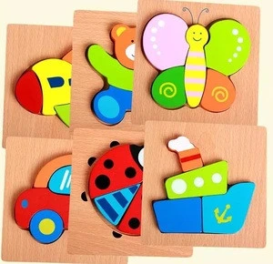  Amazon hot sell Wooden learning board puzzle  Cartoon Animal Board Fun Toddler handgrab board