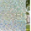 Amazon ready to ship 3D mosaic privacy film static rainbow window film covering sticker for home decorative anti uv 45x200cm
