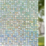 Amazon ready to ship 3D mosaic privacy film static rainbow window film covering sticker for home decorative anti uv 45x200cm