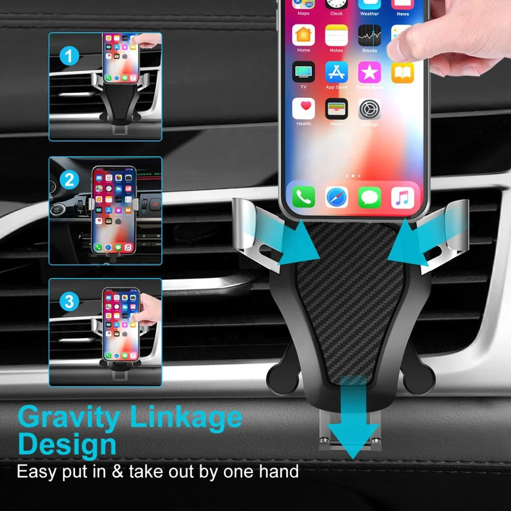 Amazon top seller 2020 newest metal air vent mount gravity phone holder