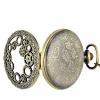 Antique Copper Steampunk Vintage Hollow Bronze Gear Hollow Quartz Pocket Watch Necklace Pendant Clock Chain Mens Women