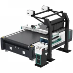AOL CNC automatic cloth round knife textils chneide cutting machine with blended fabric cutting system