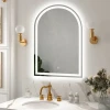 Arch LED Backlit Wall Mirror Bathroom Mirror with Defogging with Adjustable Light