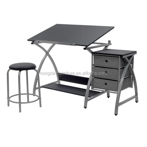 Art School Drawing Table with Storage Drawer