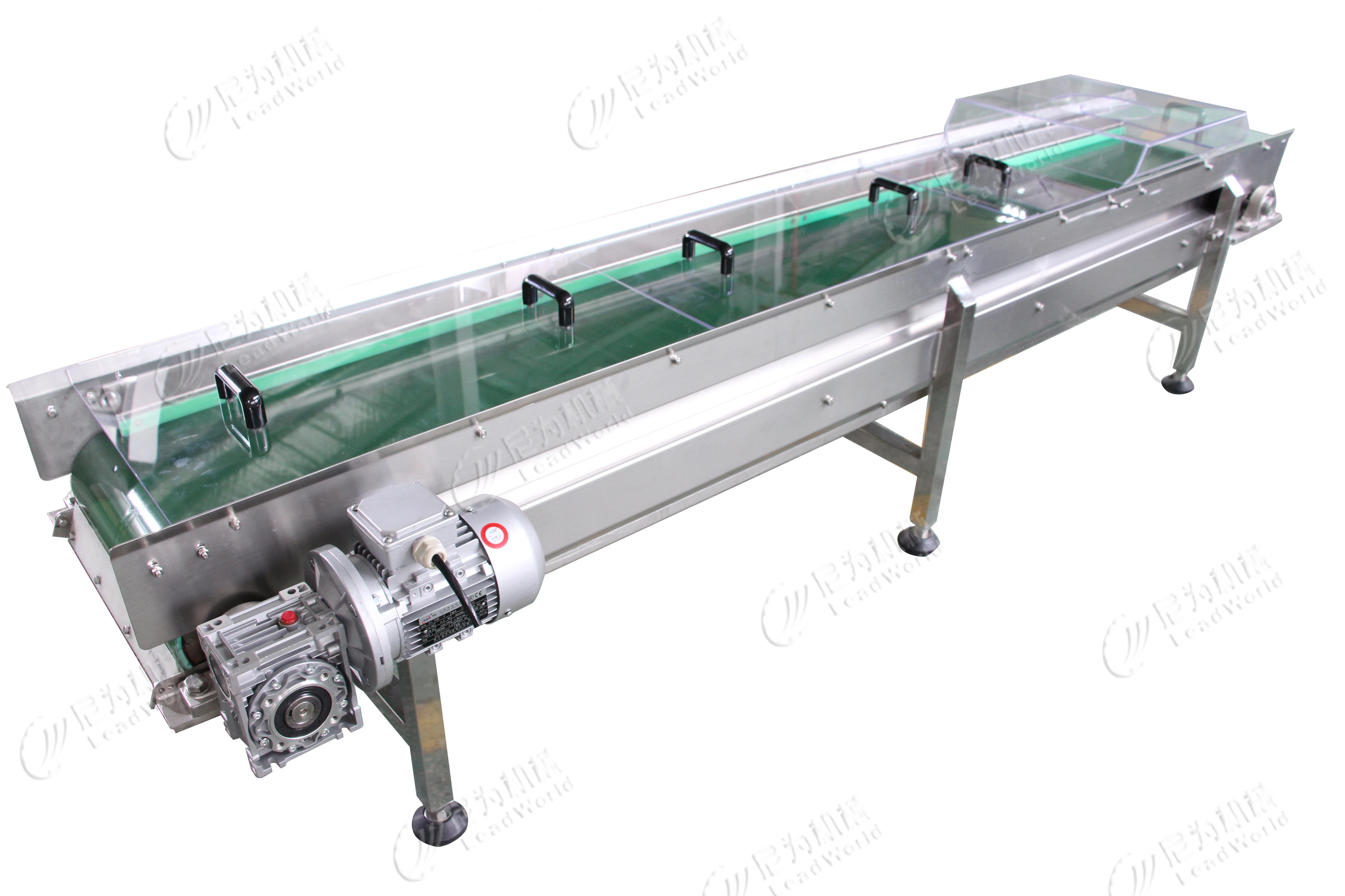 Automatic factory  price Food Grade Stainless Steel 304 PU PVC Belt chain Conveyor