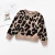 Autumn and winter  baby  girls leopard knit pullover sweater casual long sleeve children tops