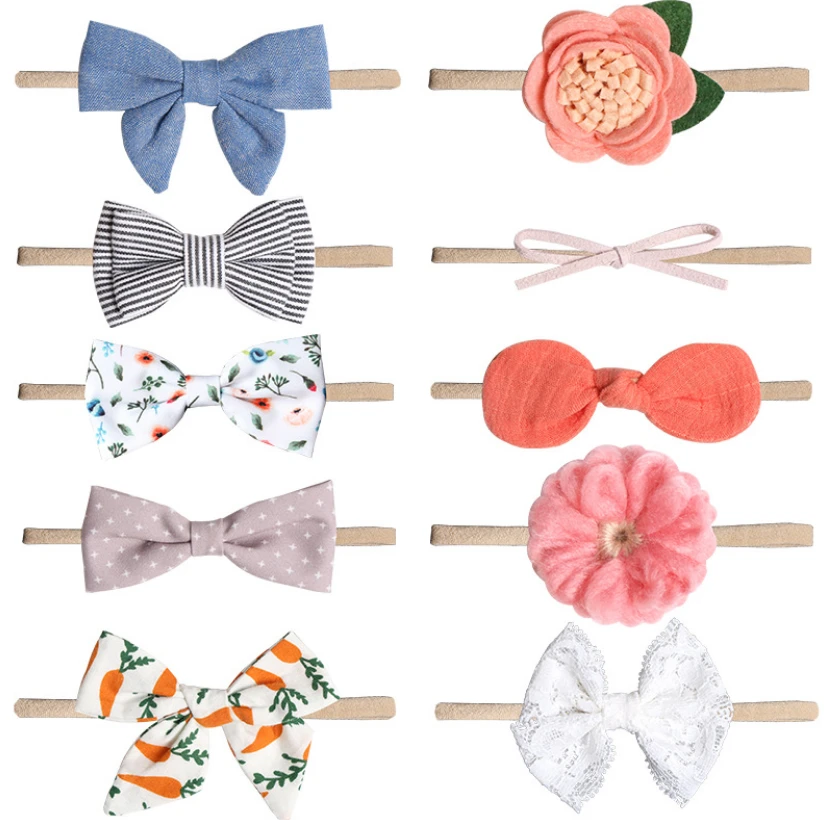Baby Girl Headbands and Bows Soft Elastic Newborn Infant Toddler Hair Bands &amp; Ties Accessories