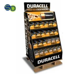 Bag Display Rack In Supermarket, Clothes Display Rack For Kids, Paper Foldable Duracell Batteries Pallet Display Rack