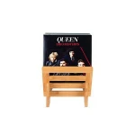 Bamboo Record Storage Rack New Model Holds 50+ Albums Vinyl Record Holder
