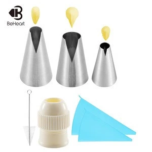 Beheart Wholesale 12 14 Inches White Cotton Pastry Bag Cleaning Brush Coupler Baking Tools Sets Nozzle Decoration Cake Tools Set