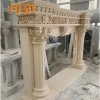 Beige marble fireplace mantels carved fireplace and fireplace surround