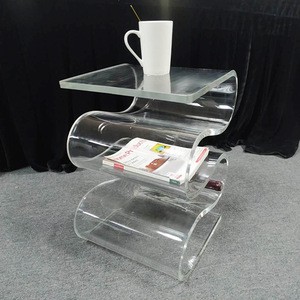 Bespoke Acrylic Coffee Tea Table Magazine Table Wine Rack