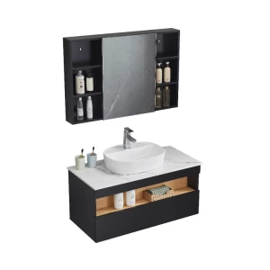 Best Bathroom Furniture Super Cost-efficiency Modern Washbasin Bathroom Vanity Cabinets Design with Marble Top
