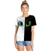 Best Sell high quality fashion casual printing cotton women men round neck t-shirt