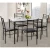 Import Best seller Modern 5 piece tempered glass dining set from China