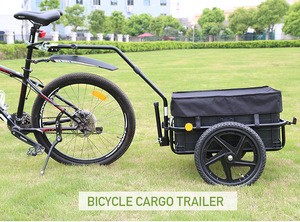 Bicycle cargo trailer steel frame bicycle trailer with plastic box for bicycles