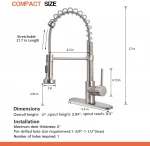 black kitchen faucet commercial Brass Single Handle Pull Down Sprayer Spring Kitchen Sink Faucet kitchen taps