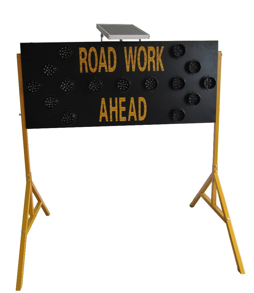 Black Reflective Safety Electronic Flashing Led Arrow Road Warning Traffic Sign Board