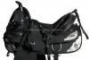 Black Synthetic Western Barrel Racing Horse Saddle and Tack Set. Size WST-53 (14"-18")
