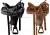 Import Black Synthetic Western Barrel Racing Horse Saddle and Tack Set. Size WST-53 (14"-18") from India