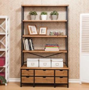 Bookshelf with base cabinet design for library