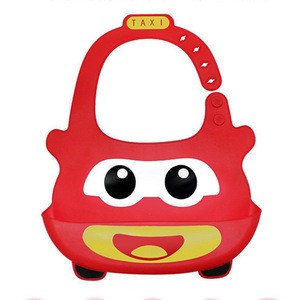 BPA Free Baby Bib With Food Catcher Waterproof Silicone Bag Customized TAXI silicone baby bibs