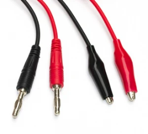 Bxon 1 Pair Black Red Color 22AWG 4mm Banana plug to  Alligator clip cable test leads crocodile clips with wire 100CM