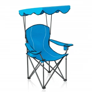 Camp Chairs with Shade Canopy Chair Folding Camping Recliner Support