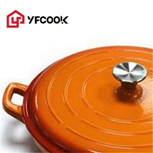 Cast iron enamel  shallow pot casserole soup steam noodle pot baking dutch oven seafood stew pot manufacture price cookware set