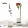 Ceramic Bottle Flower Arrangement, Decorative Bud Hydroponics Container, Home Table Centerpieces Vase With Metal Stand