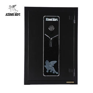 Certificated customized available 6mm steel metal military gun cabinet,hot safety gun cabinet wholesale,55 rifles long gun safe