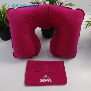 Cheap Neck U Shape Foldable Promotional New Design Flocked Inflatable Travel Pillow Air Pillow