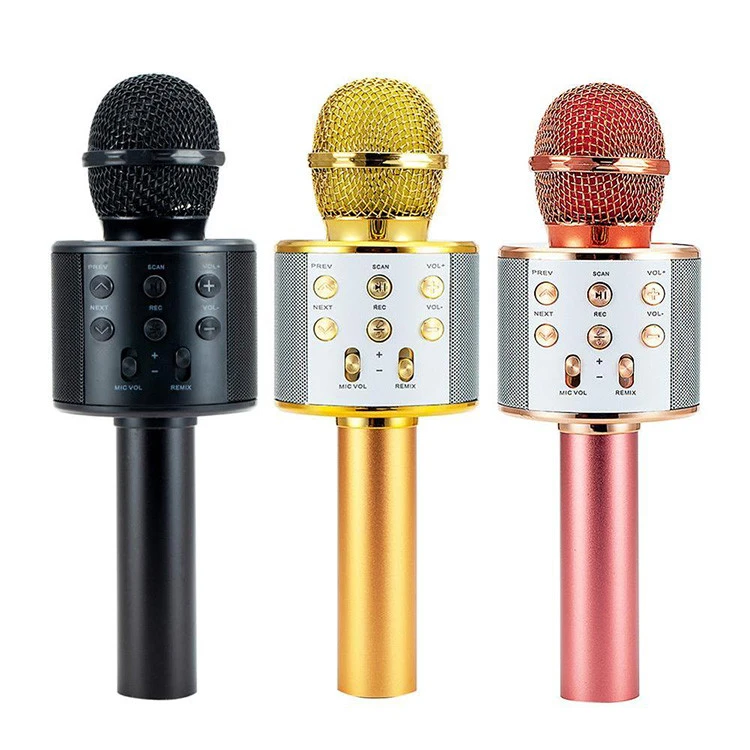 Cheap Price OEM Portable Handheld Microphone For Karaoke Singing WS858 WS 858 WS-858 Bluetooth Wireless Karaoke Microphone