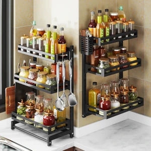 Cheap stainless steel kitchen shelf three-layer multi-purpose storage rack