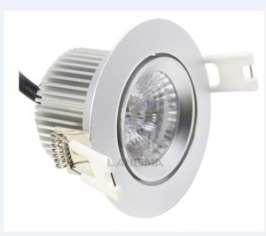 China factory high lumen cob driverless chip 6w down light lamp  silver color dimmable recessed led downlight