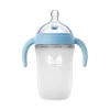 China manufacturer wholesale 150ml 240ml newborn baby silicone wide neck milk feeding bottles with handle